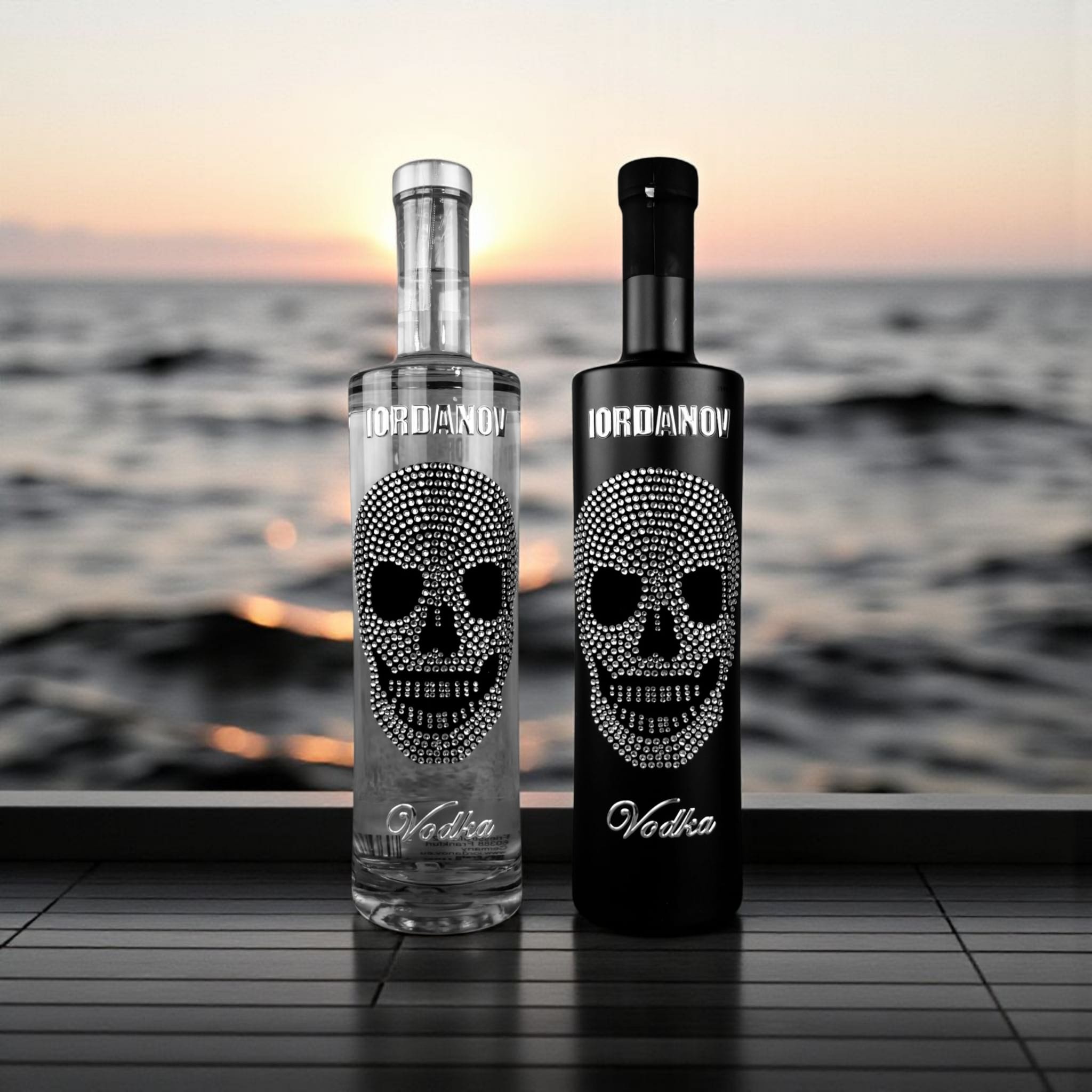 Iordanov Vodka Silber Skull kristall / schwarz matt